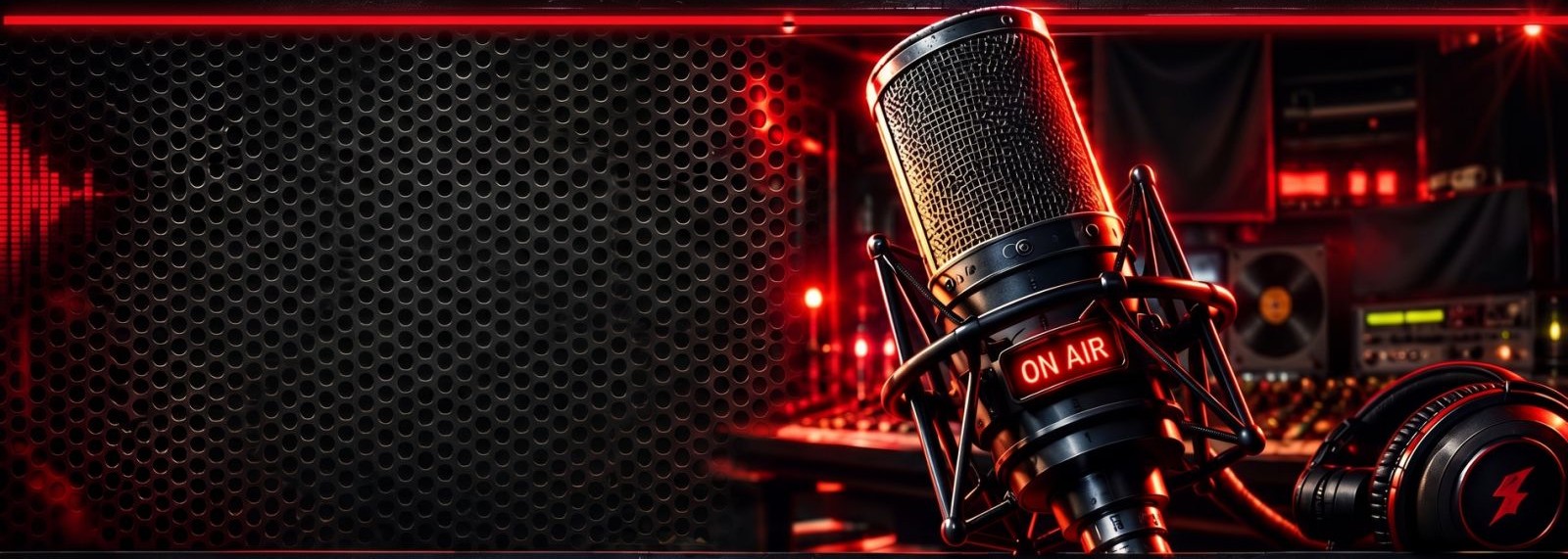 Studio microphone on air